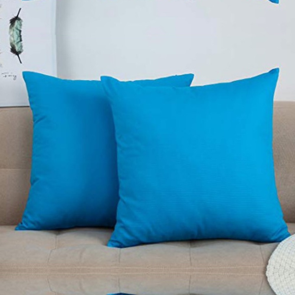 TANGDEPOT | SET OF 2 AZURE BLUE PILLOW ACCENT COVERS